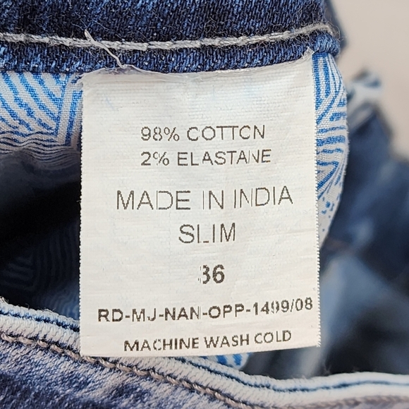 The Roadster Life Co. Men's Medium Blue Wash Mid Rise Slim Jeans - 36 - Picture 7 of 7